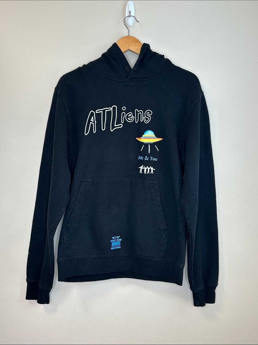 PacSun Outkast ATLiens Black Graphic Hoodie with UFO Design Men’s Size Medium